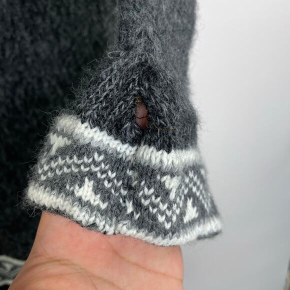 Unbranded gray tunic soft tunic sweater dress knit alpaca print hoodie - Picture 7 of 13